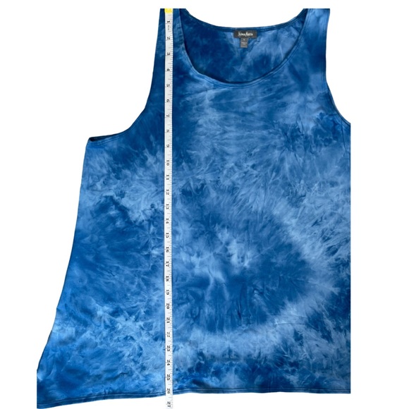 Neiman Marcus Tie Dye Blue Flowy Tank Top, Boho Chic - Size L - Picture 8 of 11